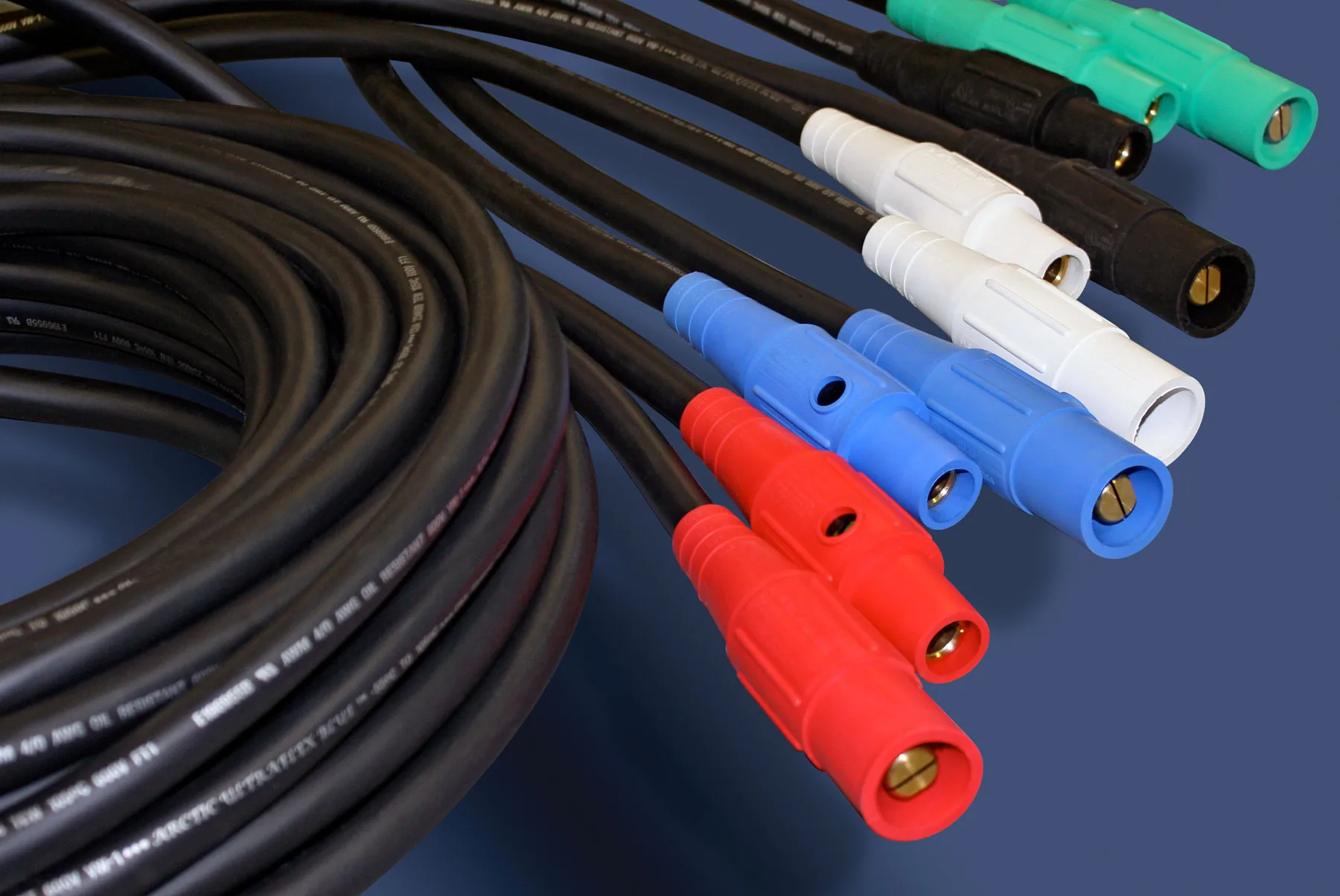 Camlock jumper cables with single-pole connectors