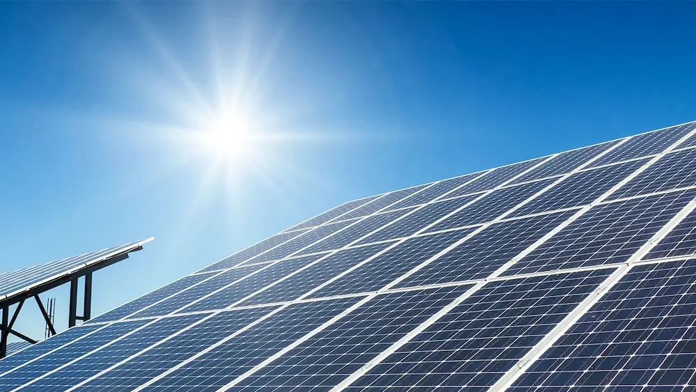 A solar array under full sun