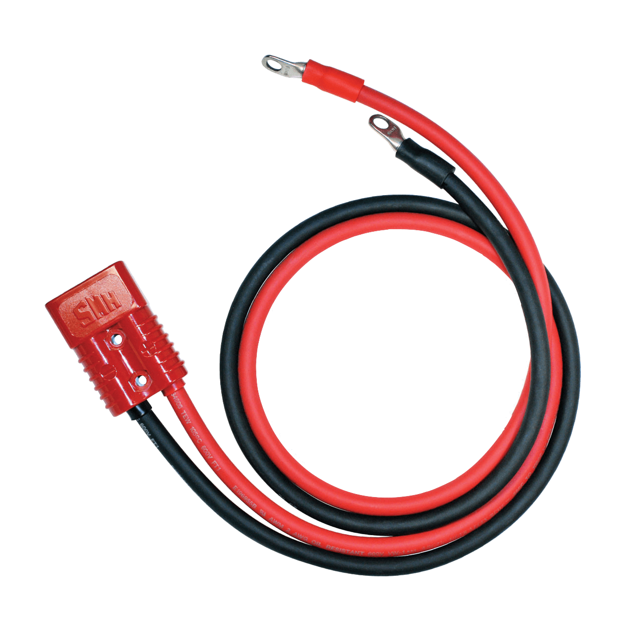 SAE J1283 jump start cable with a keyed two-pin plug