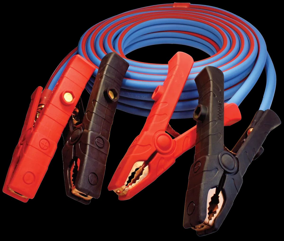 Polar Wire 1/0 jumper cables with red and black clamps
