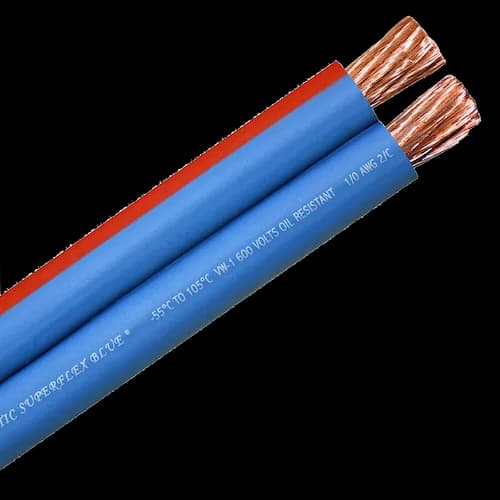 Arctic Superflex Blue, two bonded conductors cut back to copper