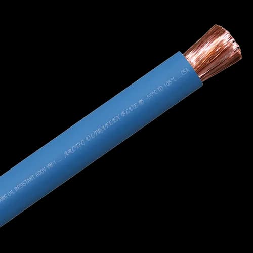 Arctic Ultraflex Blue single conductor, jacket cut back to fine copper stranding