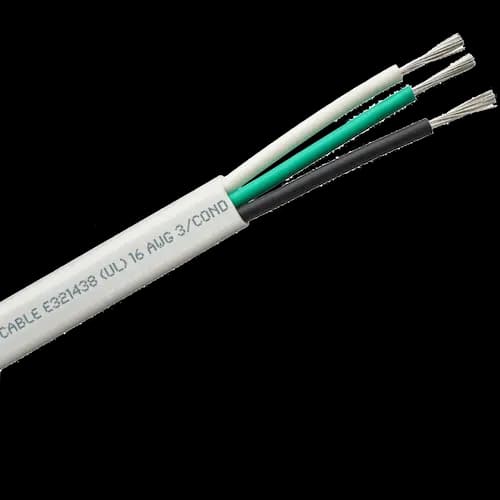 White Polar Wire boat cable with three tinned conductors exposed