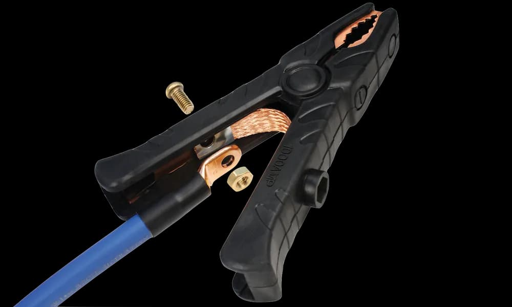 1000 amp dual live jaw clamp, bolted to the cable