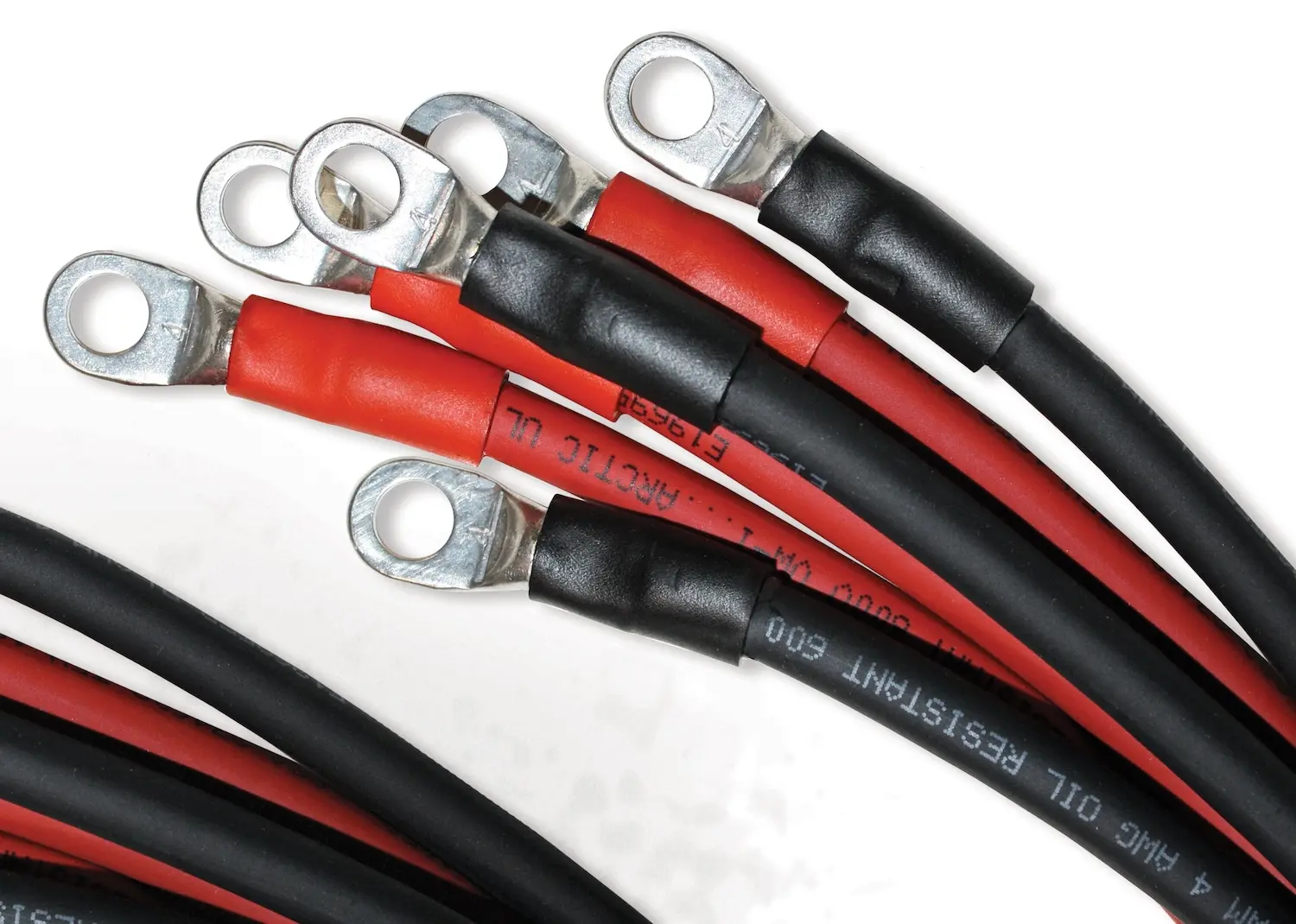 4 AWG Arctic Ultraflex Blue cables with eyelet terminals