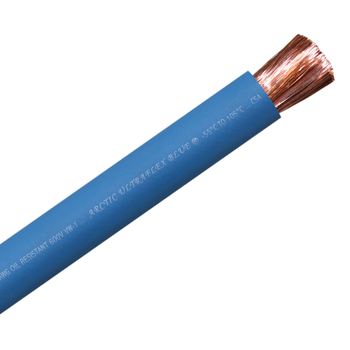 Arctic Ultraflex Blue single conductor, jacket cut back to copper
